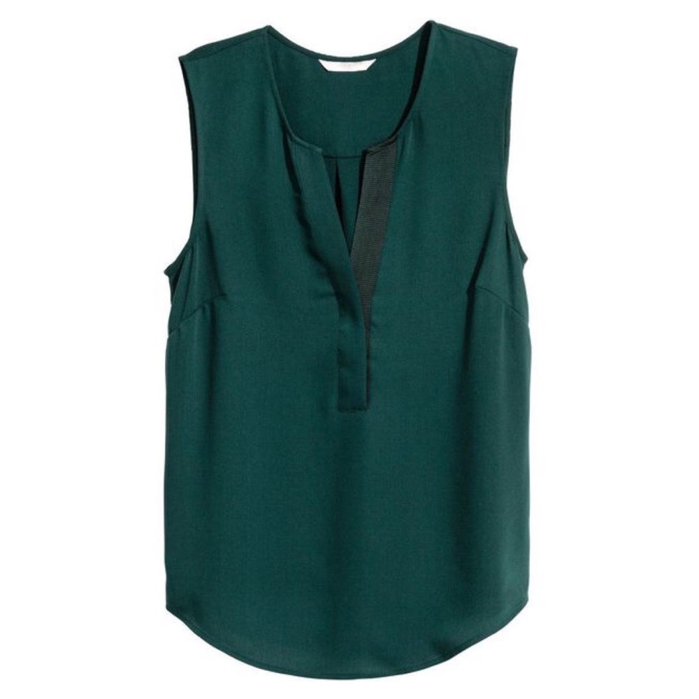 H&M Women's Green Sleeveless Blouse